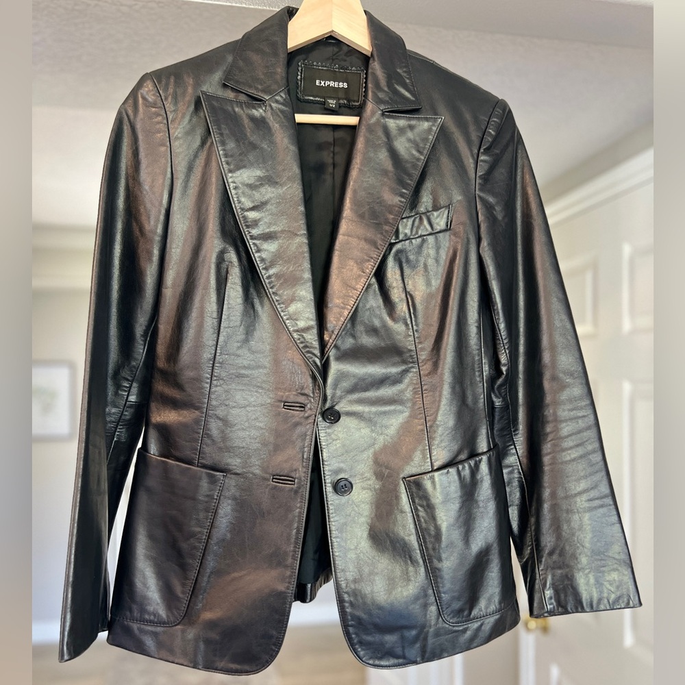 Express Women's Genuine Leather Blazer Jacket - Size 1/2